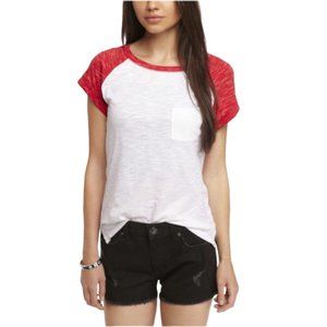 Express NWOT Women's Red Short Sleeve Raglan Baseball Tee XS